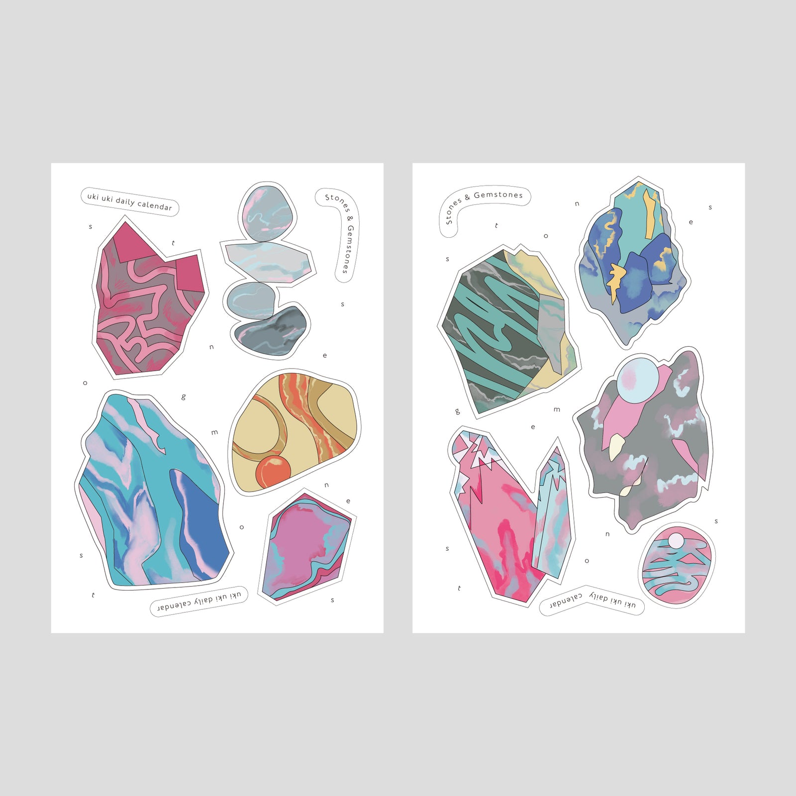 石と宝石のステッカー